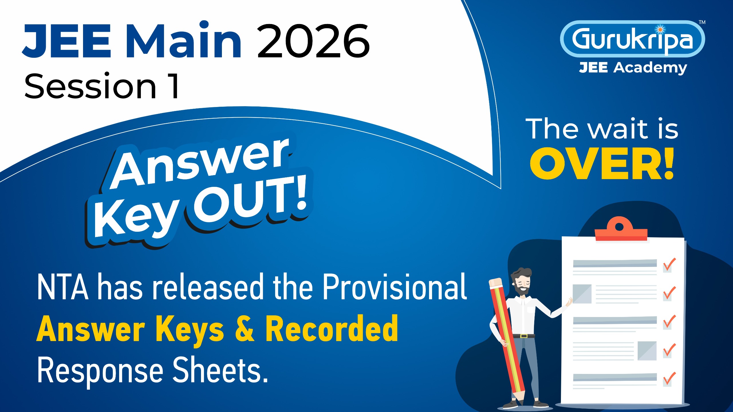 JEE Main 2026 Session 1 Provisional Answer Key & Response Sheet Released
