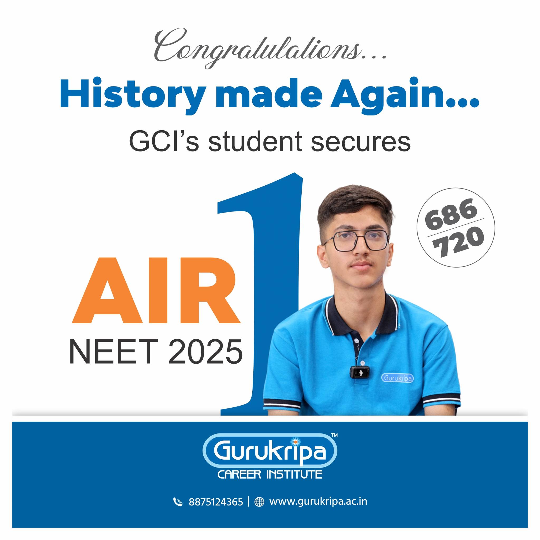 Mahesh Kumar Creates History: NEET 2025 AIR-1 with 686 Marks, A Hindi Medium GCI Student's Unforgettable Journey